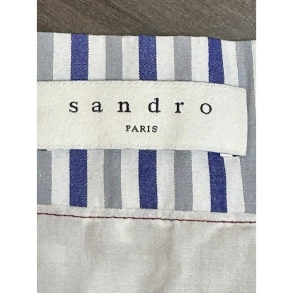 Sandro Paris Eyelet Cotton Tiered Mini Skirt Size 3 Ruffle Stripe Floral Prep‎ - Picture 4 of 9